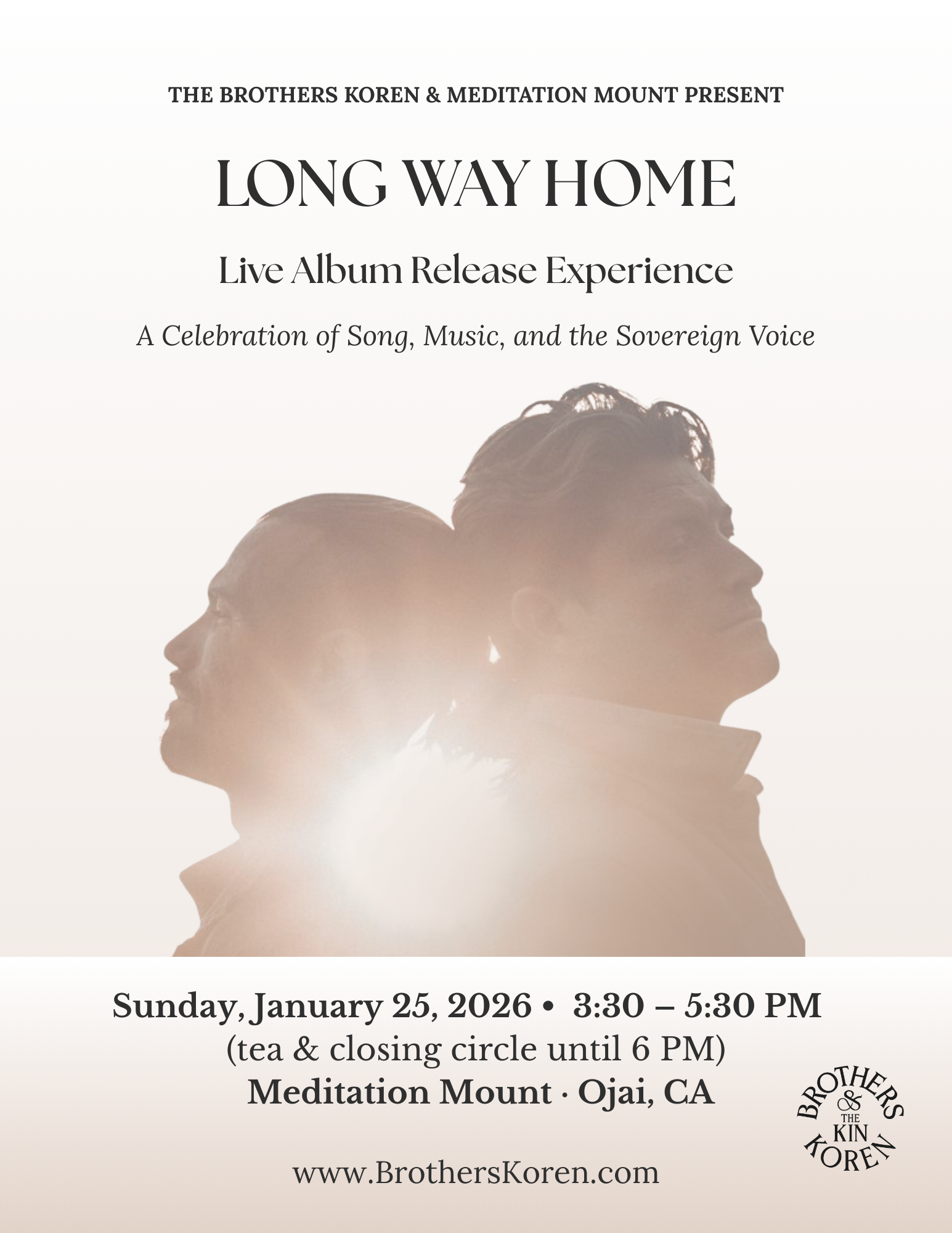 Long Way Home Album Cover Poster (2) The Brothers Koren at Esalen - Reawaken The Creative Process February 6th - 8th 2026